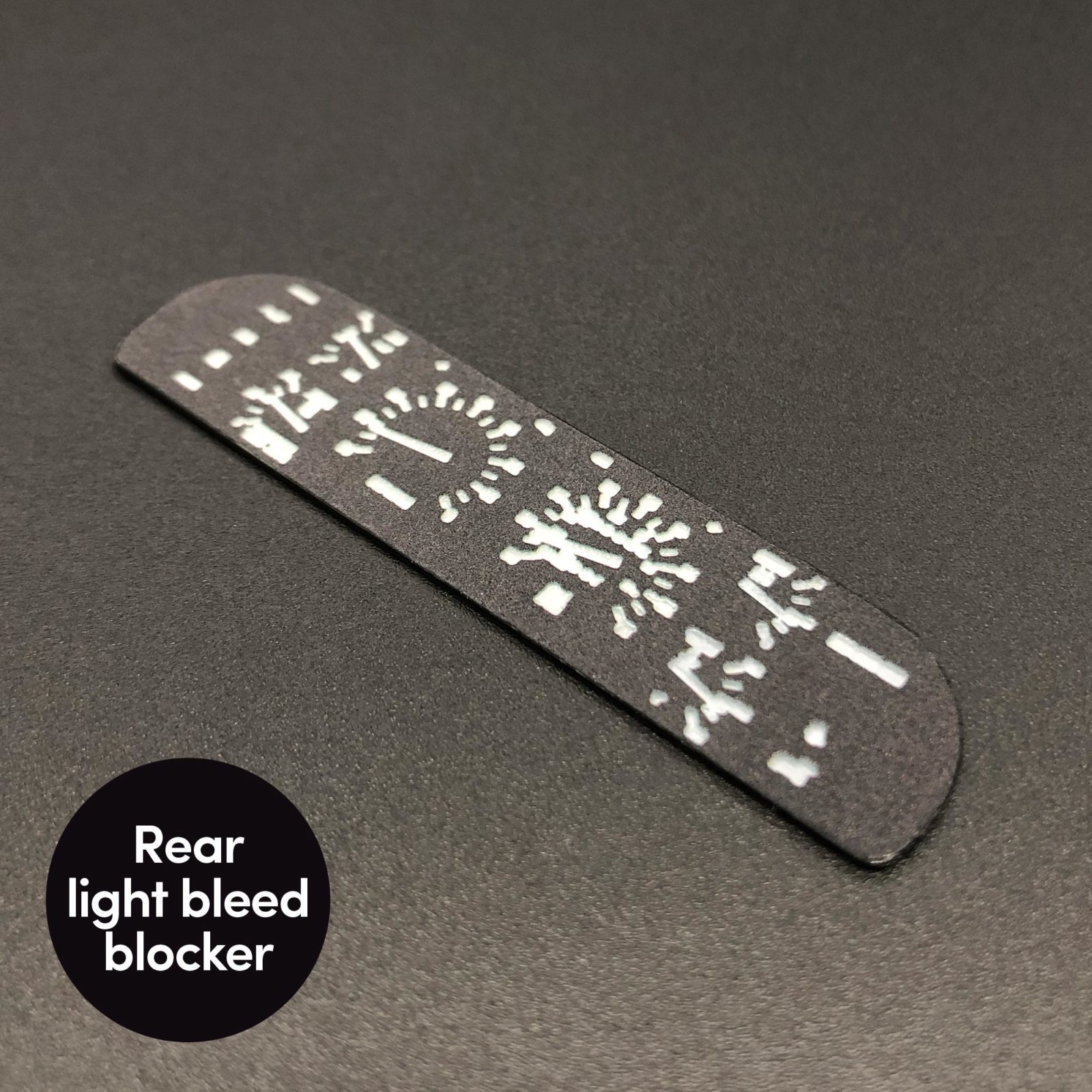 Rear light bleed blocker in DeLorean Dashboard Panel mod