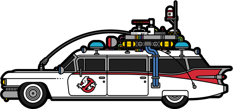 Drawing of Ghostbusters Ecto-1