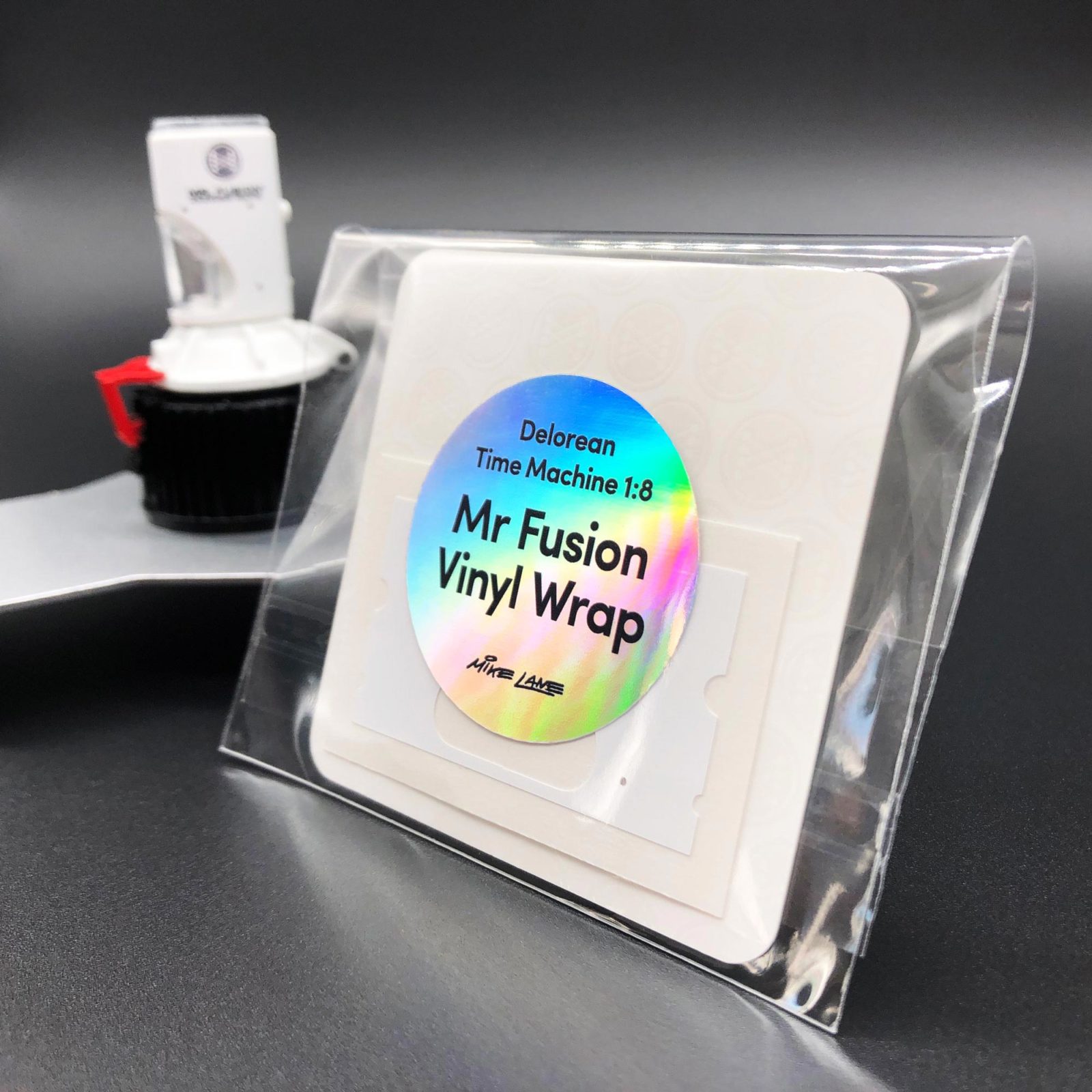 DeLorean Time Machine Mr Fusion Vinyl Wrap packaged