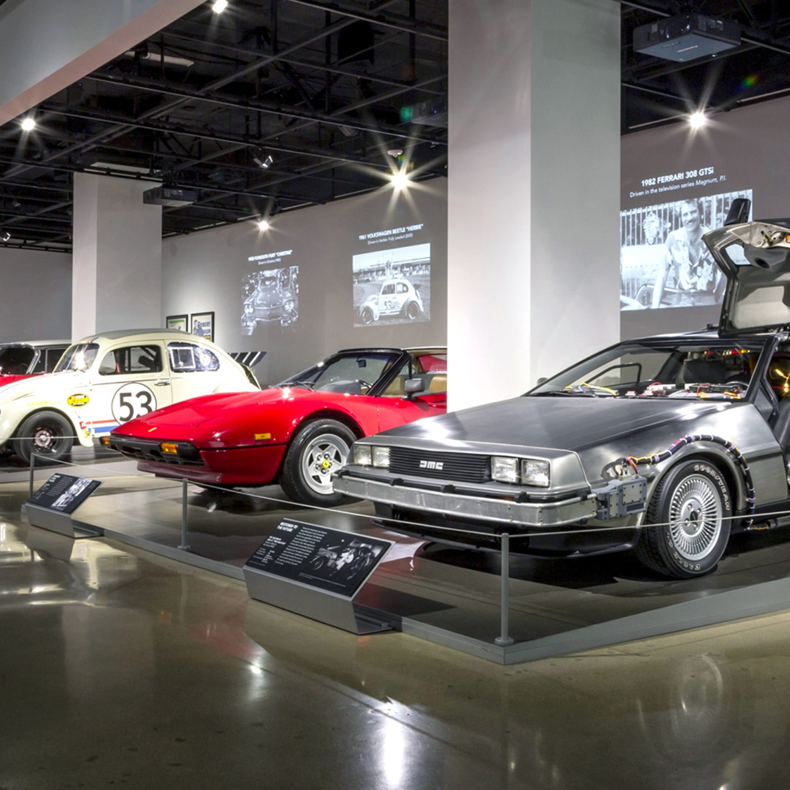 Original Back to the Future DeLorean Museum Stand at Petersen Automotive Museum