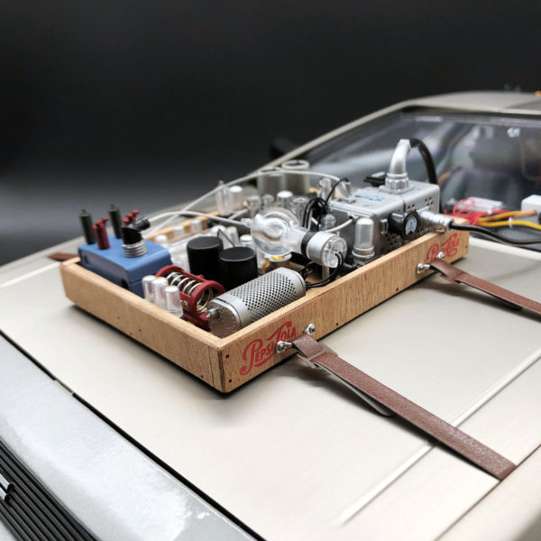 DeLorean Hood Box Upgrade strapped to model