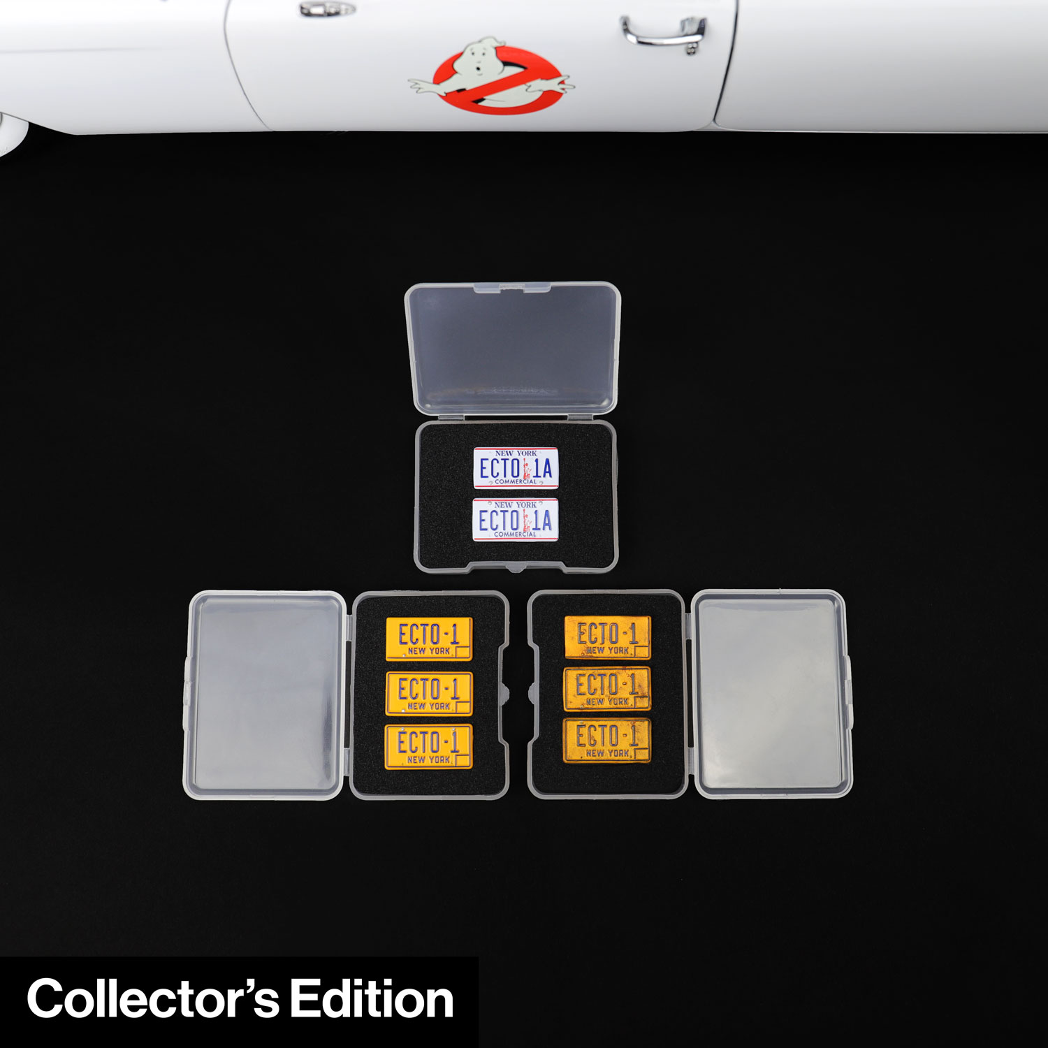 Collector's Edition of Ecto-1 Magnetic Die-cast Licence Plates mod