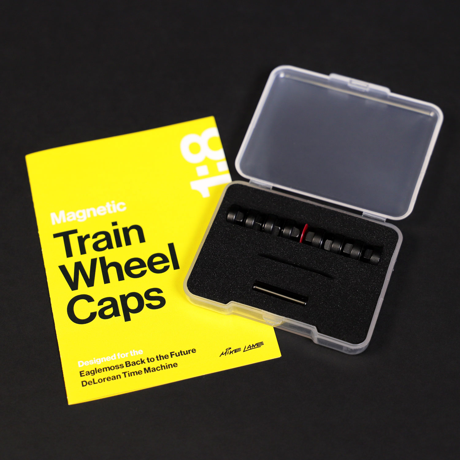 Magnetic Train Wheel Caps mod for Eaglemoss DeLorean model