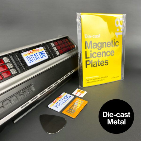 DeLorean licence plates mods in die-cast metal