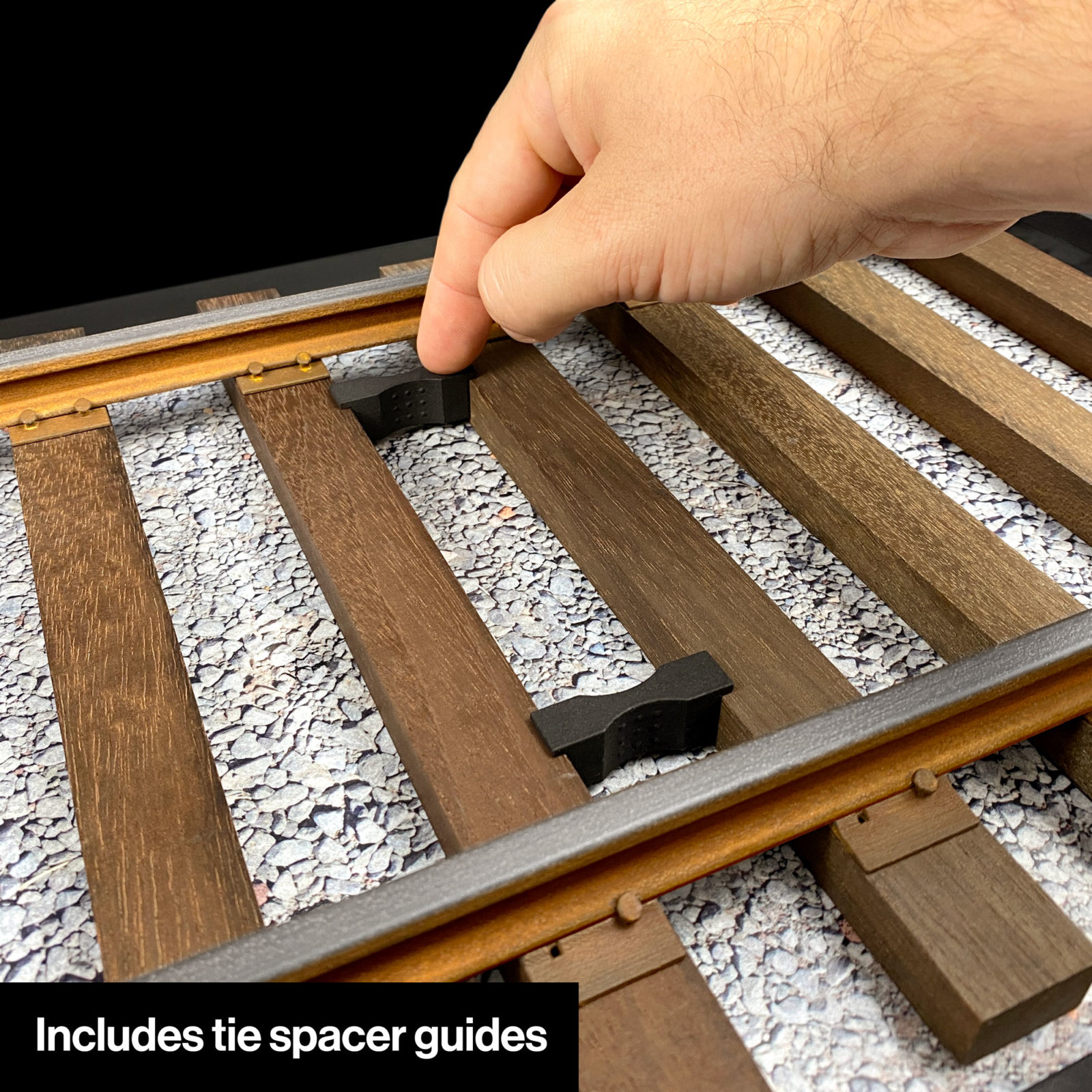 Using tie spacer guides for DeLorean Railroad mod