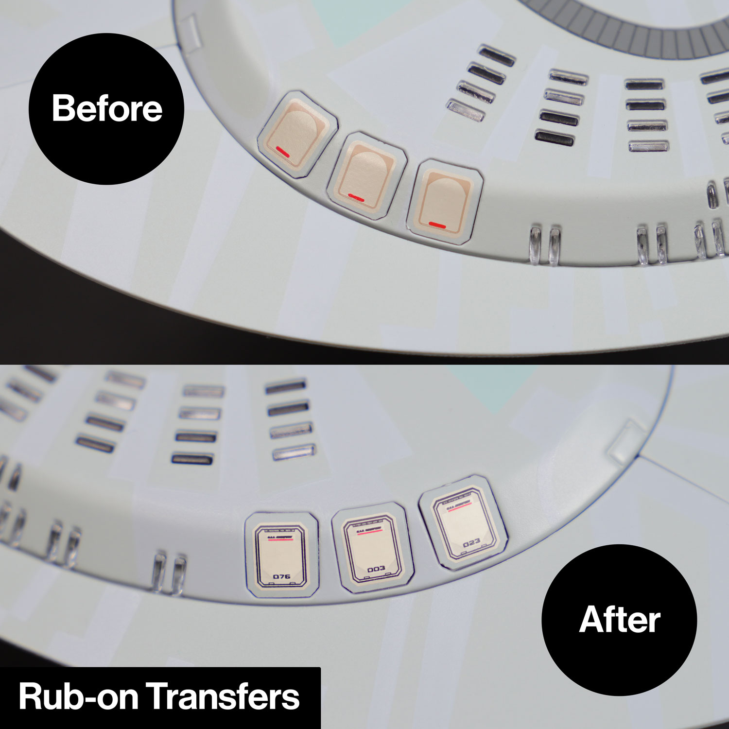 Before and after U.S.S. Enterprise NCC-1701-D Lifeboat Hatch Transfers applied