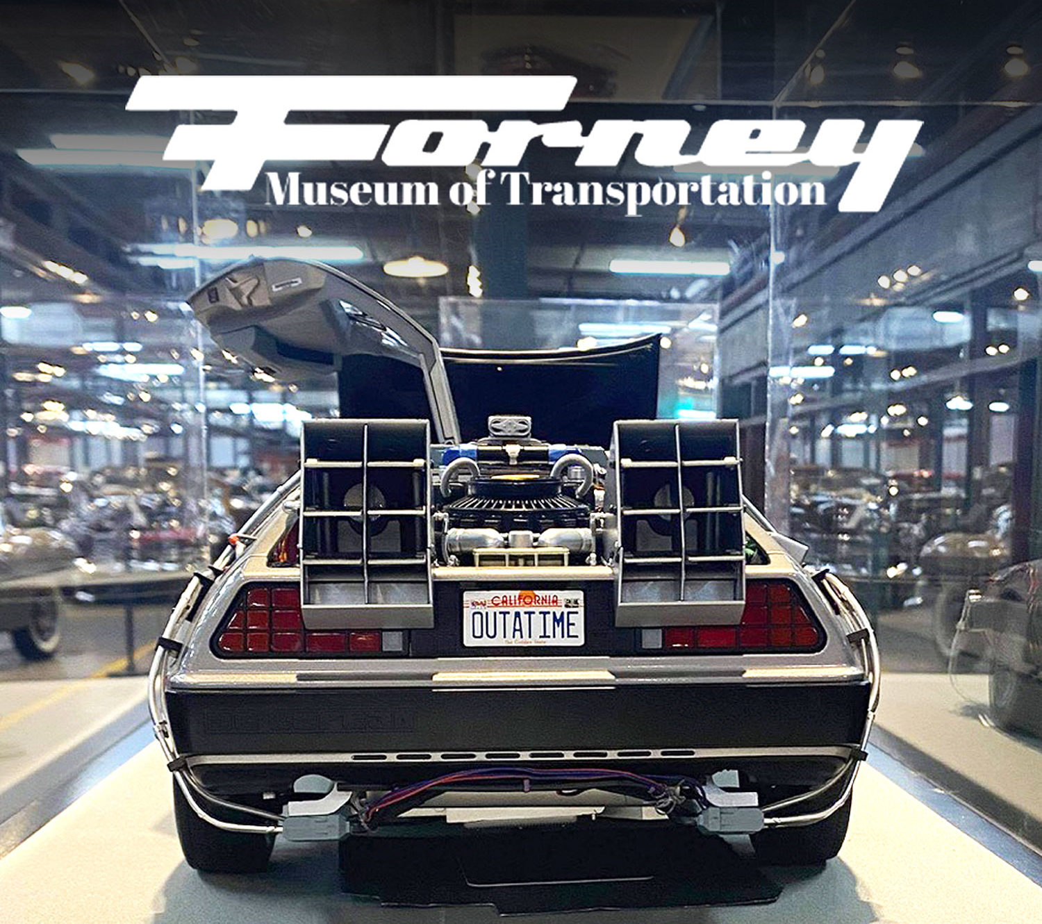 DeLorean Time Machine model at Forney Museum of Transportation