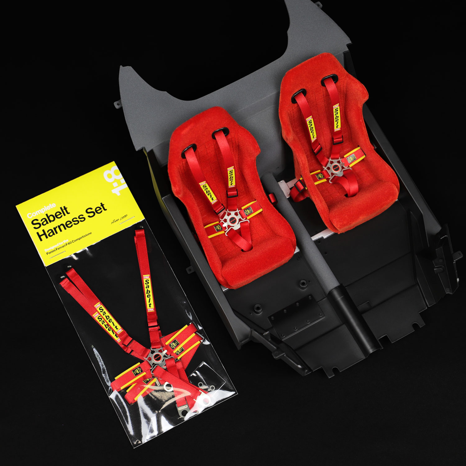 Pocher 1/8 Ferrari F40 Porsche Sabelt Seatbelt Harness Upgrade Kit Details Pair