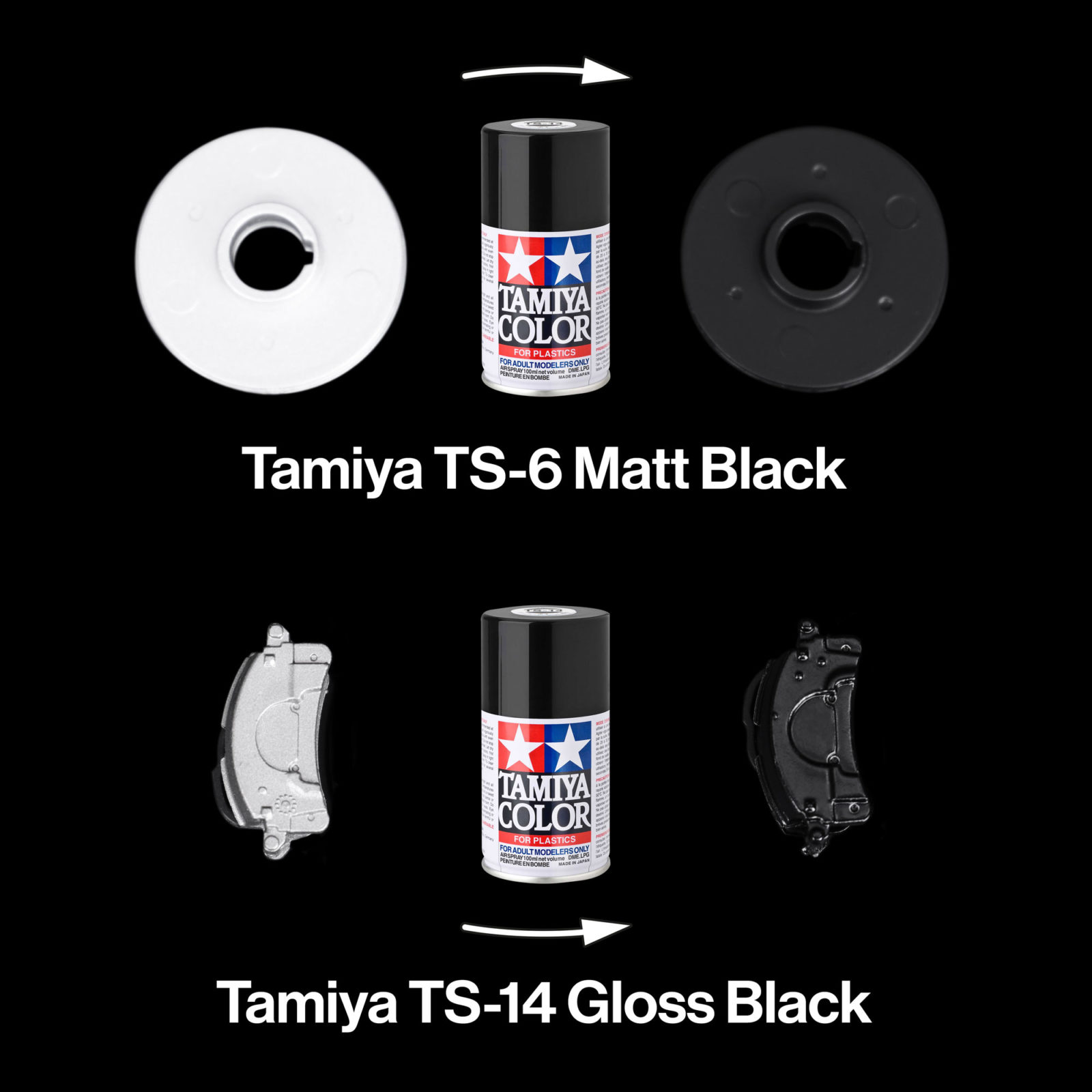 Tamiya paints for vented plastic disc and callipers on KITT model