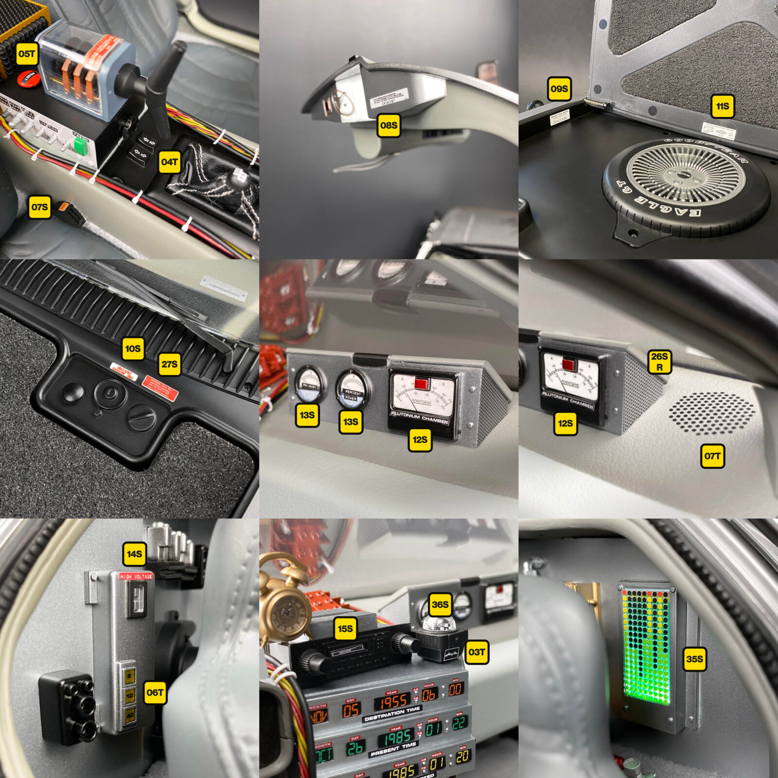 Hot Toys DeLorean Stickers and Transfers for control panels and more
