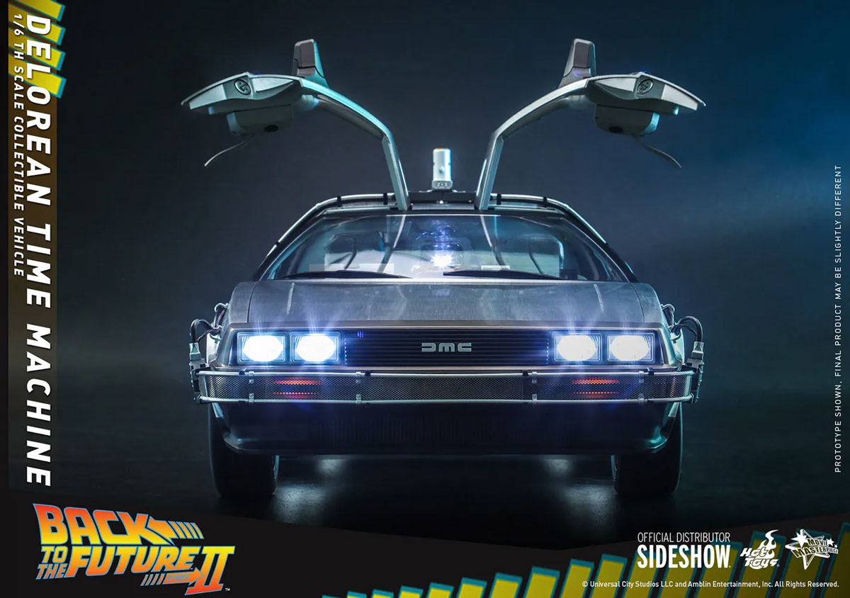 Hot Toys DeLorean Time Machine viewed from front