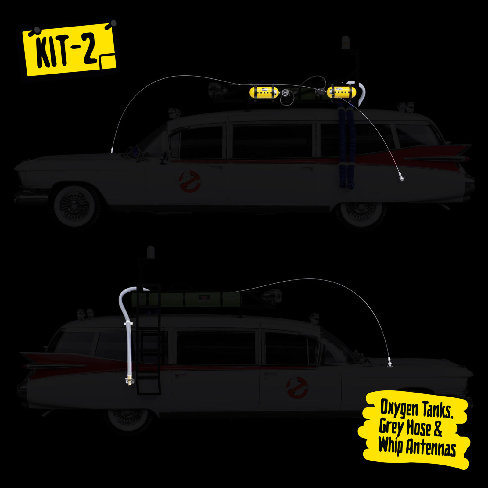 Where Resurrect the Ecto-1 Kit-2 items are fitted on the model