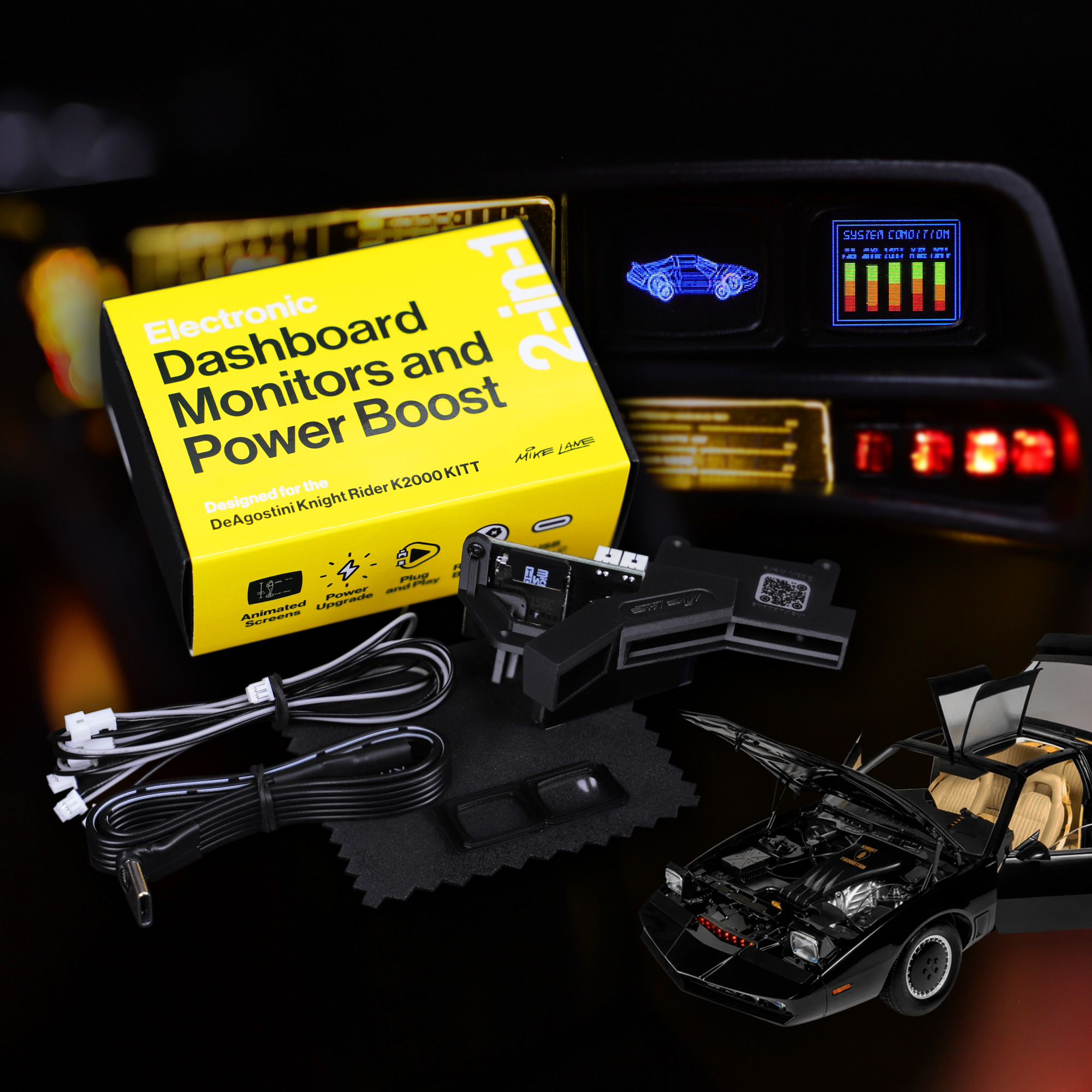 Fanhome KITT DashboardMonitore und PowerModInstallation