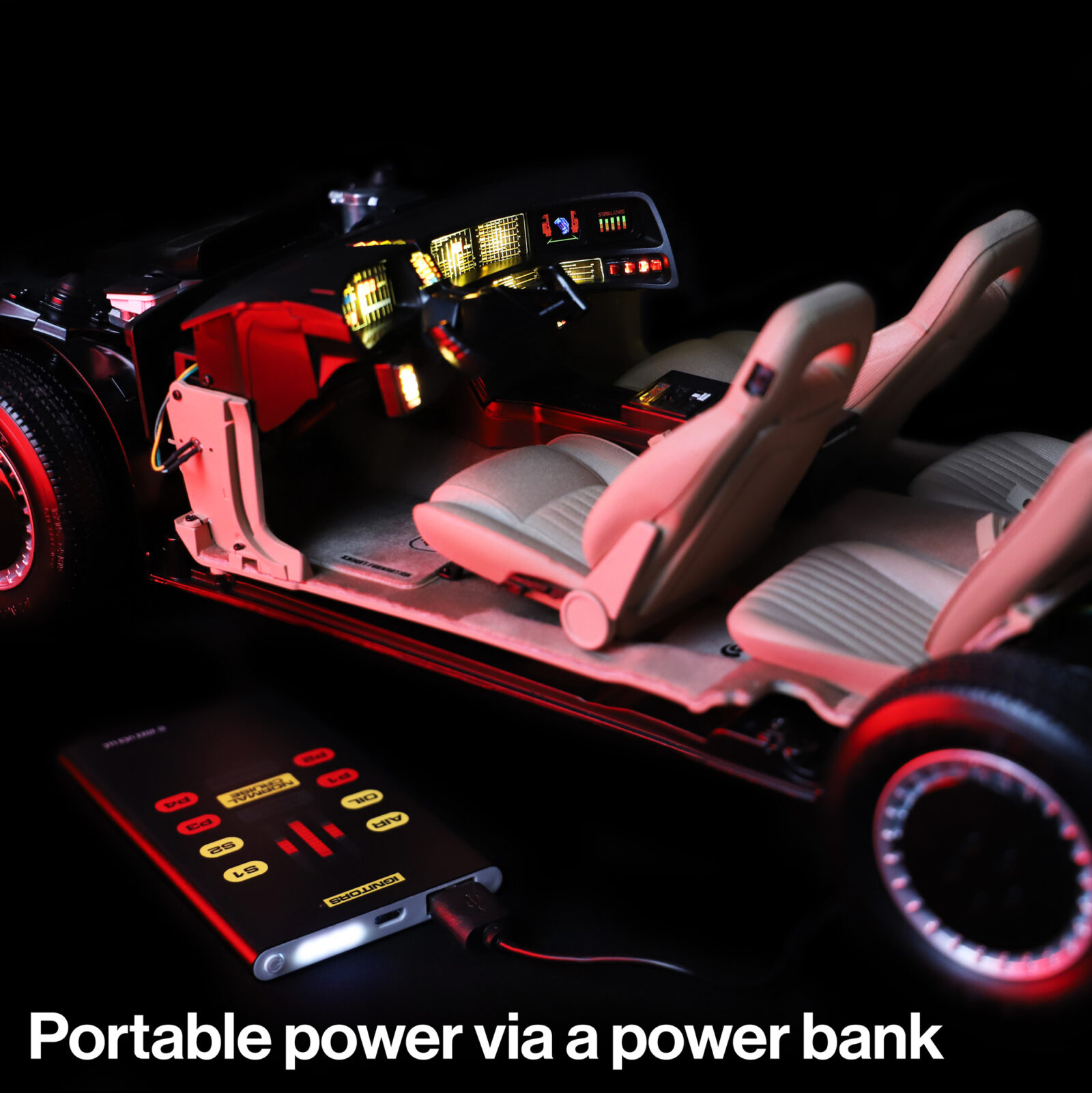 Portable power for KITT model via a power bank