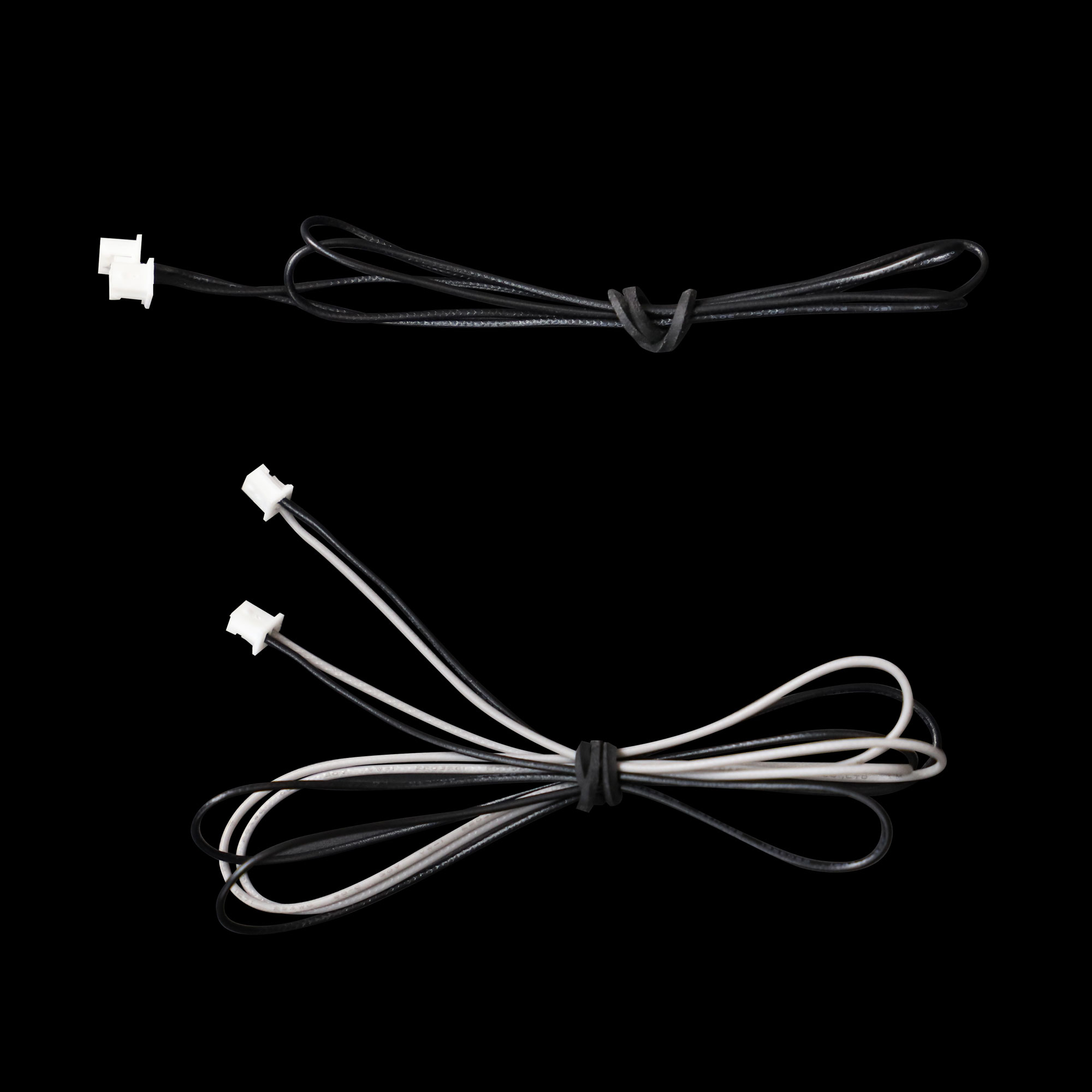 Long single black cable and long black and grey cable