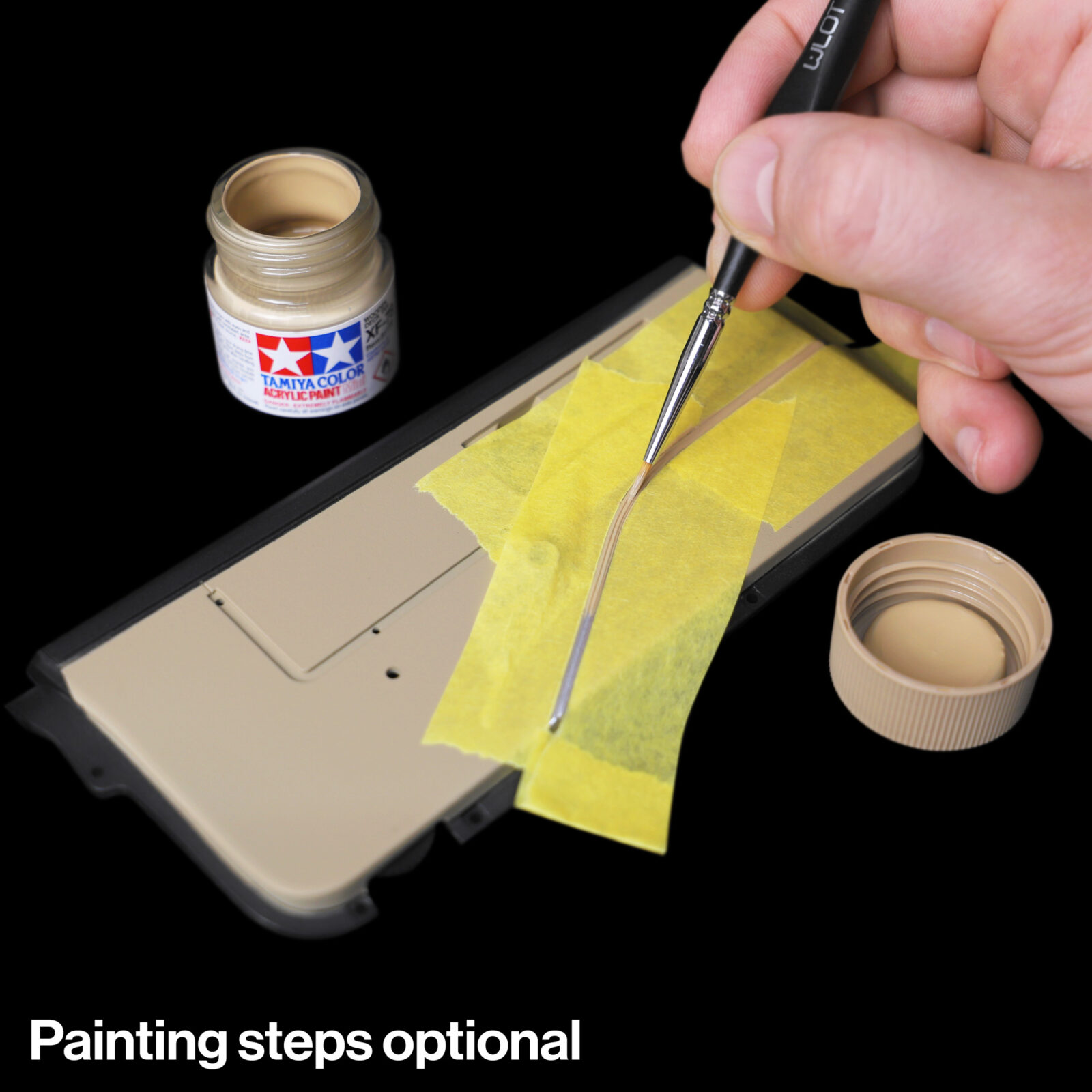 Optional step of painting over silver trims