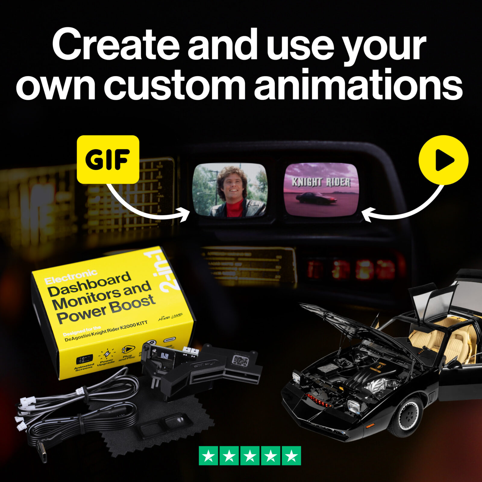Using custom GIFs for your KITT monitors