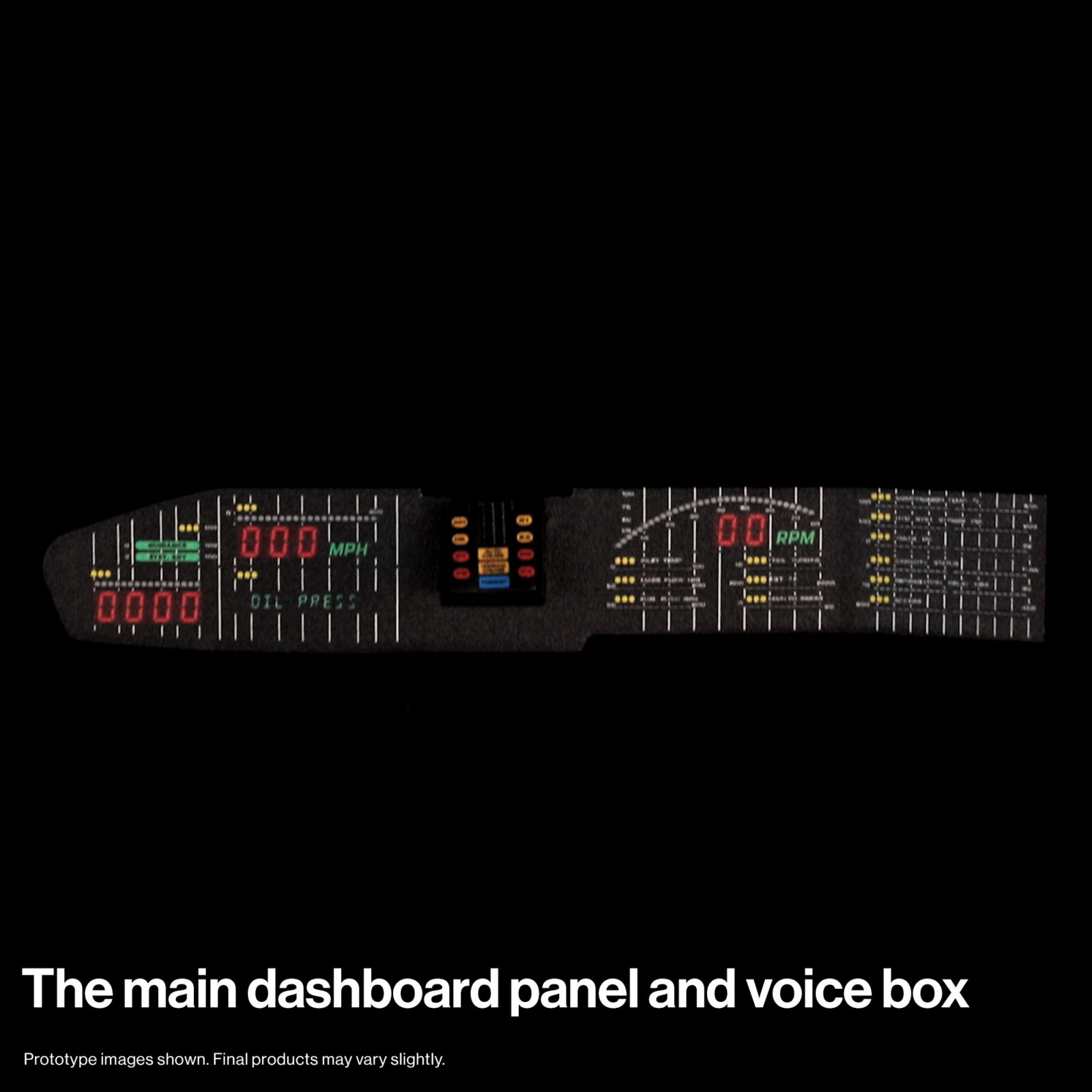 Main dashboard panel and voice box for KITT