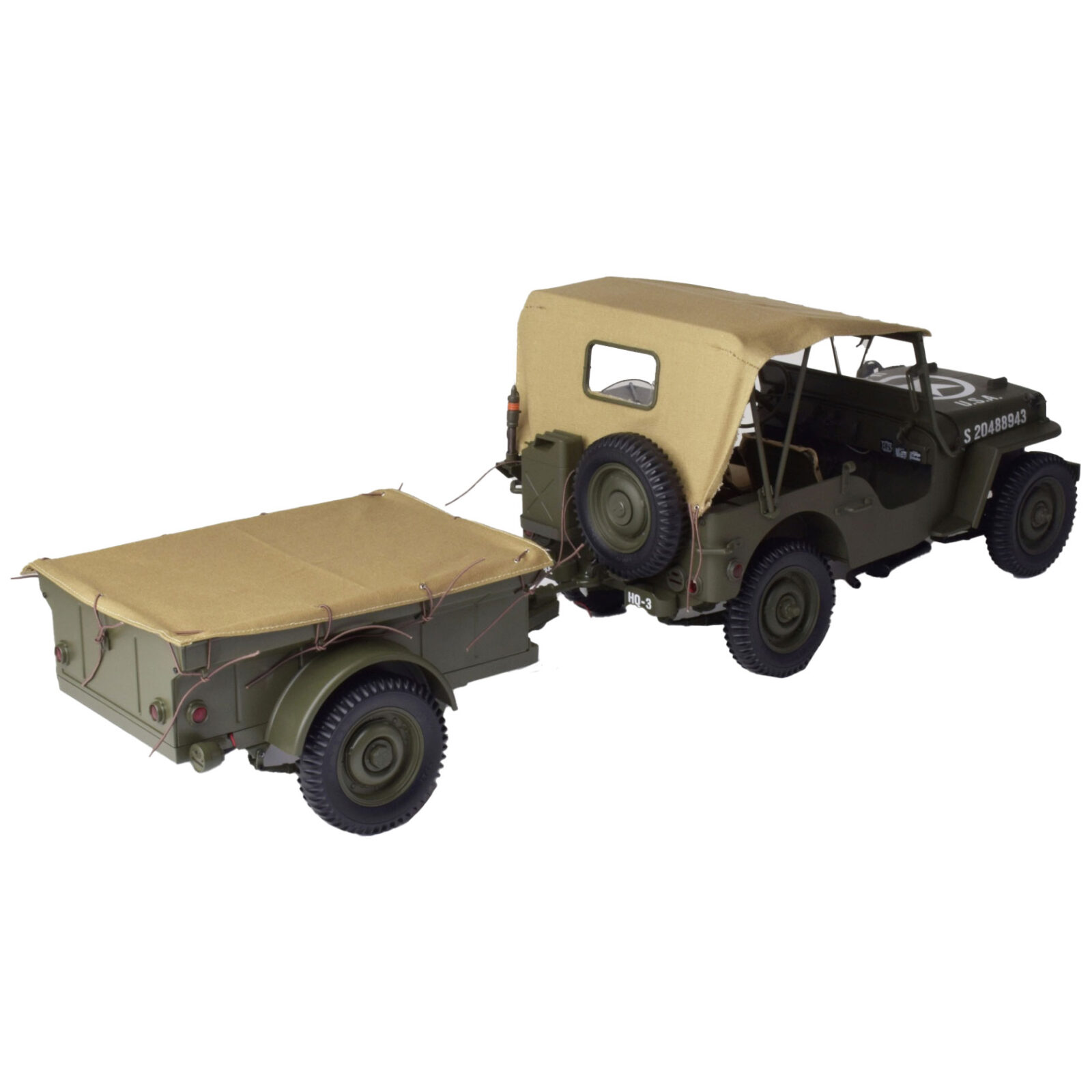 1:8 Willys Jeep® with Trailer – Full Partwork Kit