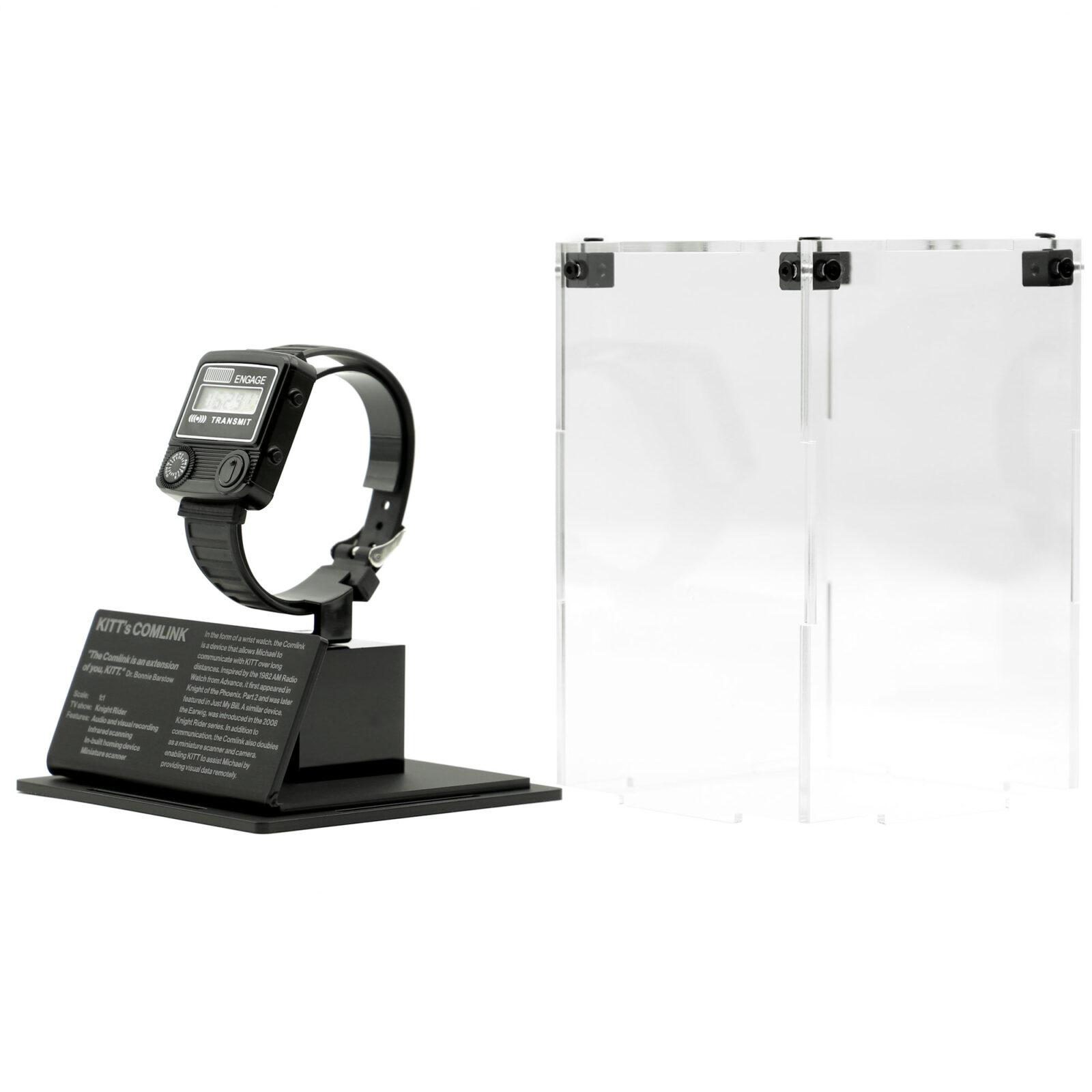 KITT Comlink Display Case with Watch Stand and Plaque