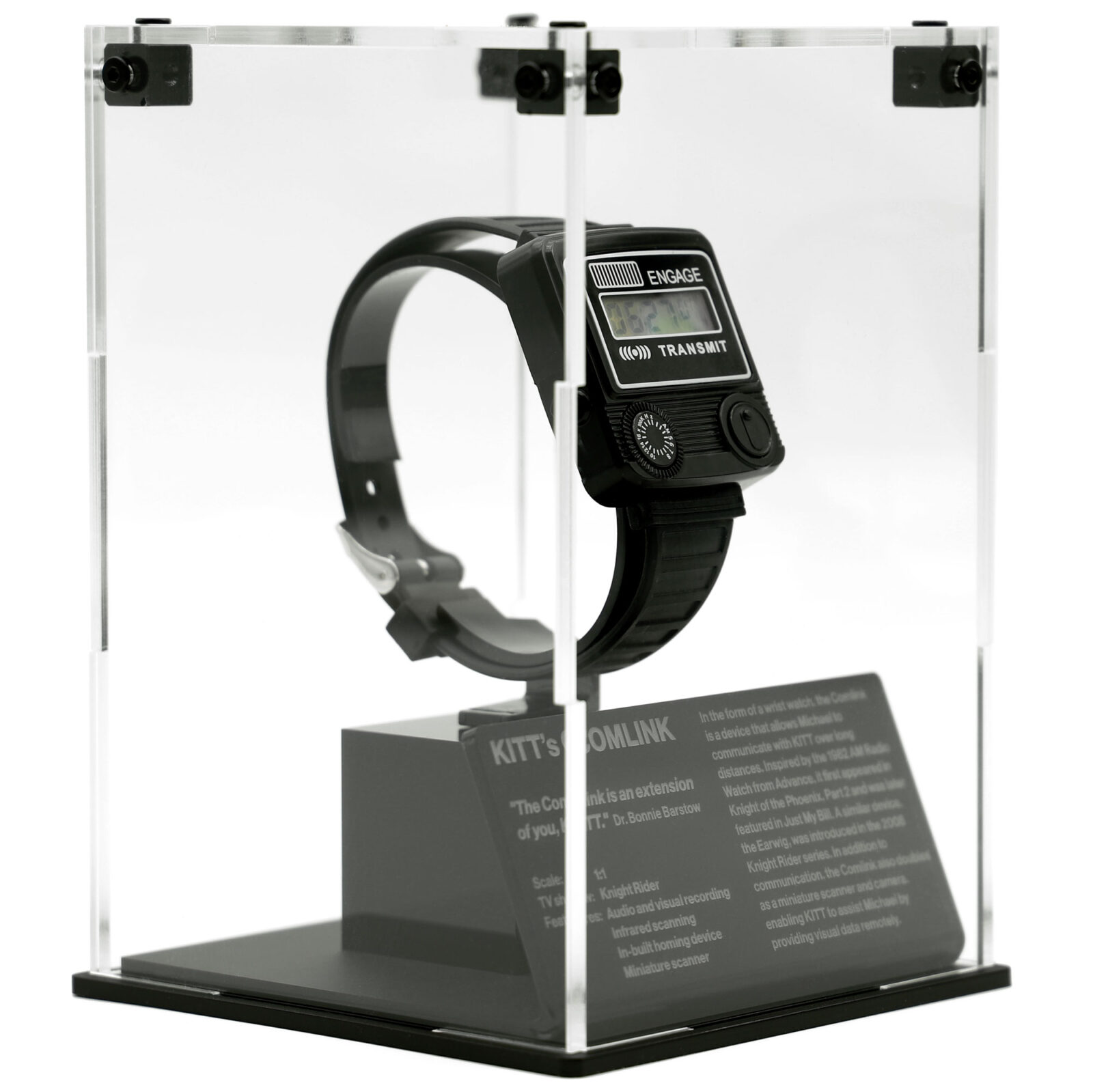 KITT Comlink Display Case with Watch Stand and Plaque