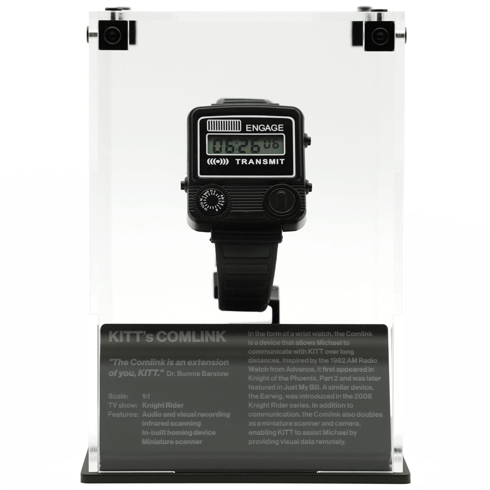 KITT Comlink Display Case with Watch Stand and Plaque