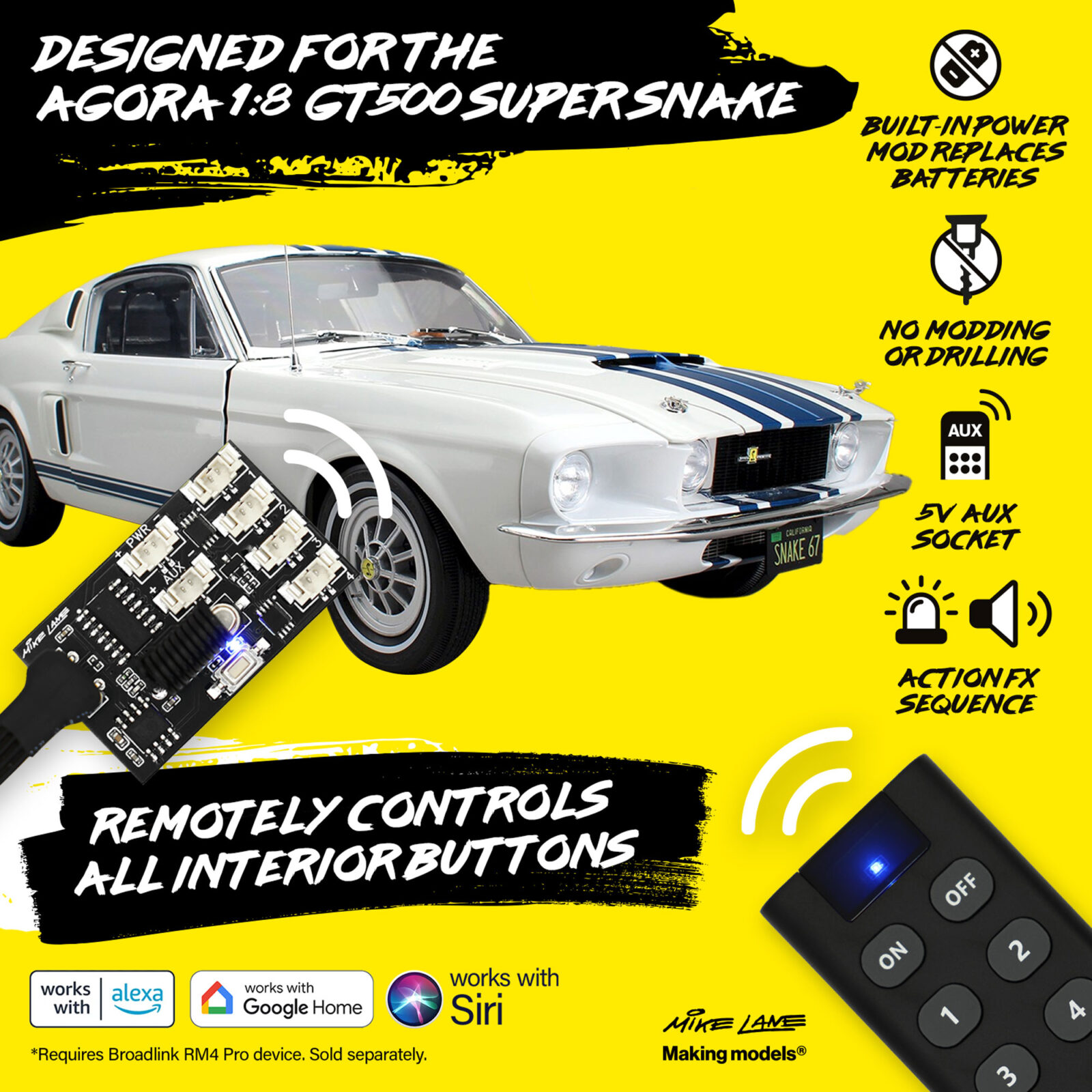GT500 Super Snake USB-C Power Mod with RF Remote