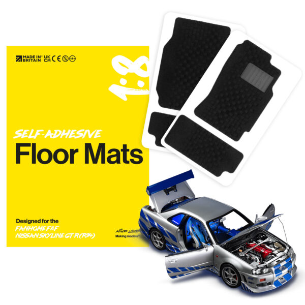 Self-adhesive Floor Mats for the Fanhome 1:8 Nissan Skyline GT-R
