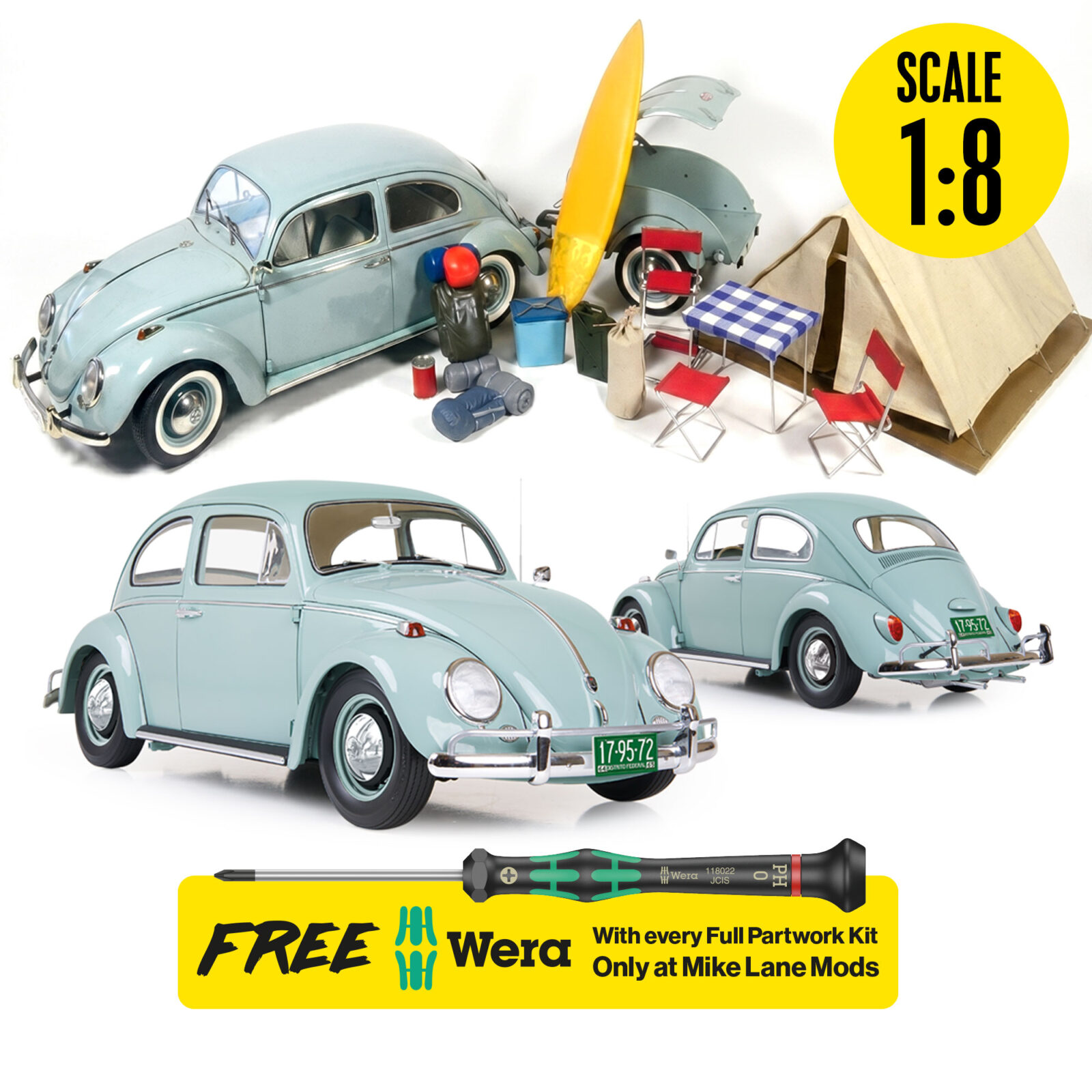 VWビートル 1/8スケール フルパーツダイキャストキットを組み立てよう